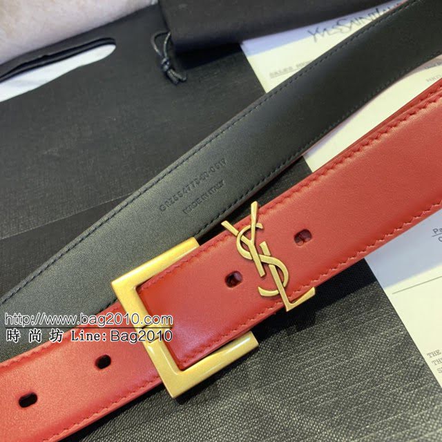 Saint Laurent女士皮帶 聖羅蘭金扣小牛皮腰帶  jjp1754